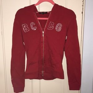 NEW & RARE BCBG y2k red zip up hoodie jacket